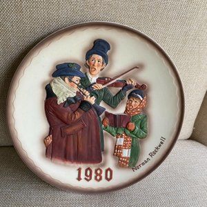 Christmas Norman Rockwell Collectors Plate 1980 "The Christmas Trio" 7 1/2"